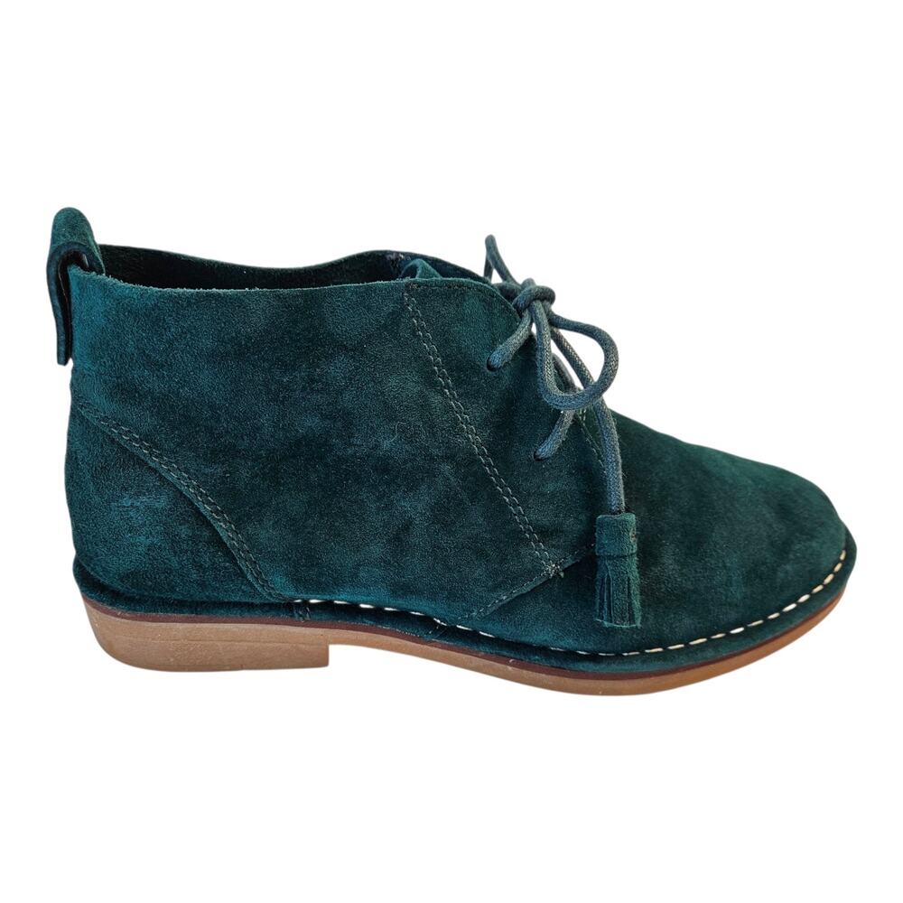 HUSH PUPPIES Cyra Catelyn Chukka Boots Women 7 Suede Dark Teal Green Tassels